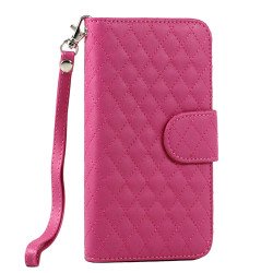 Samsung Galaxy Note 4 Quilted Flip Leather Wallet Case w Stand and Strap (Hot Pink) Samsung Galaxy Note 4 Quilted Flip Leather Wallet Case w Stand and Strap (Hot Pink)